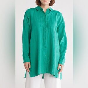 Eileen Fisher Teal Button-Down Shirt